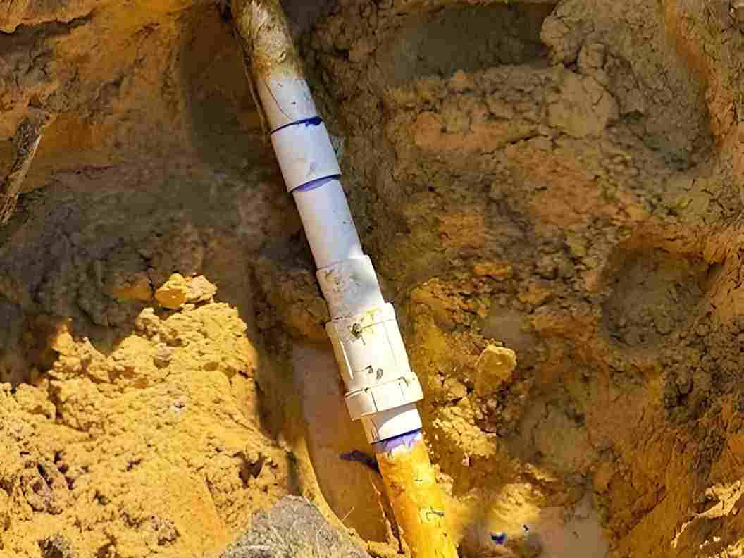 Newly repaired underground pipe